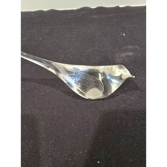 Signed Kosta 97429 Paul Hoff Glass Bird – Swedish Art Glass – Vtg 1970s Figurine - Picture 2 of 9